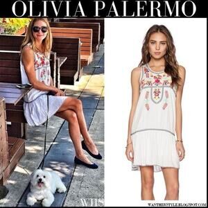 Lovers & Friends White Embroidered Sleeveless Mini Dress Pockets Small Floral